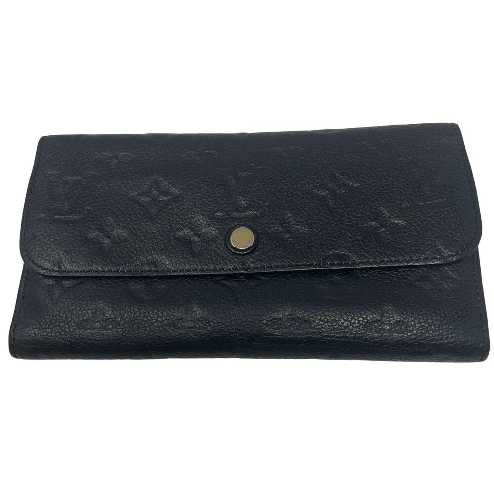 Louis Vuitton Wallet Long Continental LV Empreinte Logo Black Leather Gold Zip - Picture 7 of 8